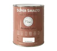 FLEUR DESIGNER'S PAINT | SUPER SMALTO Lavabile e ad Altissima Resistenza, Satinato, 750 ml F02 Snow White, Pronto all'Uso, a Base Acqua, per Interno - Esterno, Made in Italy