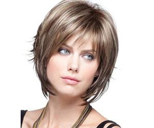 Fleurapance - Parrucca da donna, capelli corti e dritti, forma ondulata, sintetica, resistente al calore come capelli veri, con la frangetta, attraente, alla moda, capelli ricci