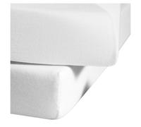 fleuresse 1115-1000 lenzuola singolo singolo ad angoli elasticizzati, 150% cotone jersey, 100/200 cm, colore: Bianco