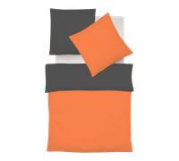 fleuresse Biancheria da letto Provence W in cotone e lino Orange-Schiefer / 135 x 200 cm
