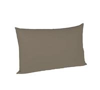 Fleuresse Colours Satin Uni 9100 -941, Federa in Raso Tinta Unita, 100% Cotone con Chiusura Lampo - Nero, Taupe, 40x60