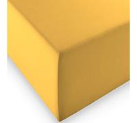 fleuresse Lenzuolo Comfort XL-in Jersey,per materassi Standard e ad Acqua, Jersey, Giallo, 200 cm x 200 cm