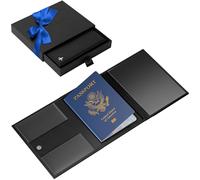 Flevel v2 Portadocumenti pilota, portafoglio pilota, blocco RFID, portafoglio da viaggio, elegante compagno di viaggio per professionisti dell'aviazione, nero, senza Airtag