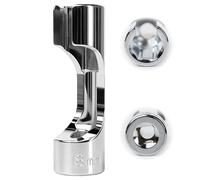 Flewdart bussola sonda lambda 3/8 18 mm, bussola 3/8" 18 mm a 6 poli SW18 per sonda lambda sensori di temperatura termostati, CRV acciaio al cromo vanadio (3/8 18mm)