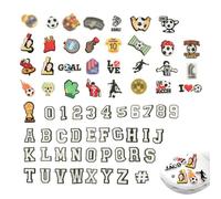 Flewdart Scarpe Charm Lettere Alfabeto A-Z Numero 0-9 70pcs, Pins Lettera Ragazzi sportivi Per Crocs Spille Shoe Charm Decorativi Accessori DIY (Sport, 70)