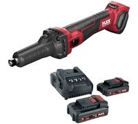 FLEX Aktion 534515 - Smerigliatrice dritta a batteria DGE 25 18.0-EC C + P-Set 22 Q (circonferenza presa 147 mm, peso 1,47 kg, 2 batterie da 18 V/2,5 Ah