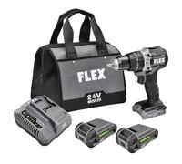 FLEX FX1251-2A - Kit trapano a martello a 2 velocità wireless brushless da 1/2", 750 In-Lbs con (2) batterie al litio da 2,5 Ah e caricabatterie rapido da 160 W