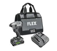 FLEX FX1331-1A - Avvitatore a percussione compatto senza fili senza spazzole da 1/4 di pollice, con batteria al litio da 2,5 Ah e caricabatterie rapido da 160 W