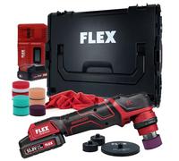 FLEX Mini lucidatrice a batteria PXE 80 10.8-EC/2,5 | set di lucidatrici professionali per auto con caricatore + 2 batterie + piatto da 30 mm e 75 mm + accessori | lavoro eccentrico e rotativo