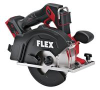 FLEX Sega circolare a batteria in metallo 18 V (CSM 57 18-EC C, batteria 18 V, profondità di taglio 57 mm, 150 mm, spessore massimo 800 N/mm2, lama per sega, piastra adattatore, attacco parallelo