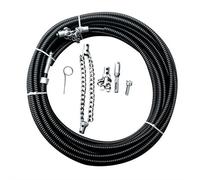 Flex-Shaft - Catena decalcificante per fognature multiuso, strumento di manutenzione per tubi in PVC, rotativo a spinta, per scarichi in PVC (nero, 2 metri)