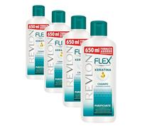 Flex Shampoo, Keratin Oily Hair 650 ml (Confezione da 4)