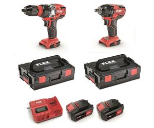 Flex Trapano a Batteria DD 2G 18.0-EC Brushless + Iw 1/2 " Avvitatore 2x 5,0