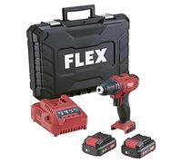 Flex Trapano avvitatore a batteria DD 2G 10.8-LD (2 marce, 10.8 V, con 2 batterie, 5 Ah, 1 caricabatterie, valigetta per il trasporto, mandrino 0, 8-10 mm) 516155, rosso