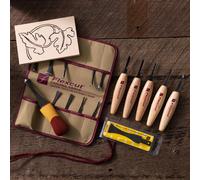 Flexcut SET DI 10 MINI SGORBIE SCULTURA CON CUSTODIA SK107 INTAGLIO LEGNO