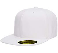 Flexfit 210 Fitted Flat Bill cap Hat Cappello, Bianco, L-XL Uomo