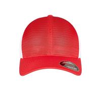 Flexfit Unisex 360 OMNIMESH Cap 2-Tone Baseballkappe, red/White, S/M