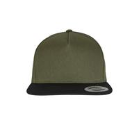 Flexfit 6007-classic 5 Panel Snapback Cappellino da Baseball, Oliva/Nero, Taglia Unica Unisex-Adulto