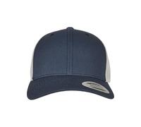 Flexfit Berretto da Baseball Unisex, Stile retrò, a 2 Toni, Blu Navy/Argento, Taglia Unica EU, Argento/Blu Marino, Taglia Unica