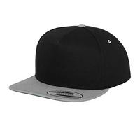 Flexfit Classic 5 Panel Snapback Cap, Blk/Silver, one Size