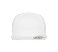 FLEXFIT Cappellino Snapback, Cappellino da Baseball Snapback Cap, Berretto da Baseball Classico con Fodera Frontale, Cotone Twill, Bianco, Unisex, Taglia Unica
