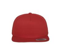 FLEXFIT Cappellino Snapback, Cappellino da Baseball Snapback Cap, Berretto da Baseball Classico con Fodera Frontale, Cotone Twill, Rosso (Red), Unisex, Taglia Unica
