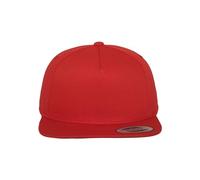 FLEXFIT Cappellino Snapback, Cappellino da Baseball Snapback Cap, Berretto da Baseball Classico con Fodera Frontale, Cotone Twill, Rosso (Red), Unisex, Taglia Unica