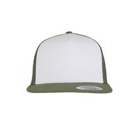 Flexfit Cappellino Unisex Classico da Camionista, per Uomo e Donna, Taglia Unica, Olive/Bianco/Loden, Taglia Unica