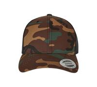 Yupoong Cappello Trucker Retro Camo Unisex Camouflage Nuovo