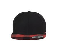Flexfit Cappello da Baseball con Visiera Piatta, Checked Flanell Peak Snapback, Cappello Unisex, Cuciture Solide, Cappello in Stile Hip Hop, Taglia Unica
