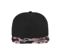 Flexfit Cappello da baseball Snapback floreale con visiera dritta Rosa/Nero Unisex 55-60