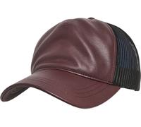 Flexfit Cappello in pelle Trucker Maroon/Nero Einheitsgröße Rosso