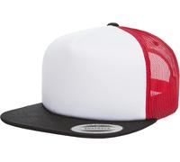 Flexfit Cappuccio Trucker in schiuma with White Front Black/White/Red Einheitsgröße Nero