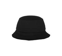 Flexfit Cotton Twill Bucket Hat - Unisex Anglerhut für Damen und Herren, einfarbig, mit patentiertem Flexfit Band, Farbe Schwarz, one size