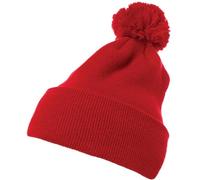 Flexfit Cuffed Pom Knit Beanie Berretto, Red, Taglia Unica Unisex-Adulto