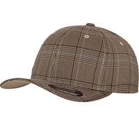 Flexfit Damen und Herren Baseball Caps Glen Check Cap, Brown/Khaki, L/XL
