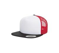 Flexfit Foam Trucker with White Front Cap, blk/Wht/Red, one Size