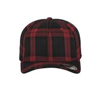 Flexfit Tartan Plaid Mützen, Blk/Red, L/XL