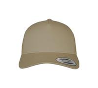 Flexfit Trucker Cap, Cappello con Visiera Piatta da Baseball con 5 pannelli Regolabile con Chiusura in Plastica, da Unisex Adulto, Beige (Khaki), Taglia unica