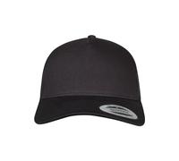 Flexfit Trucker Cap, Cappello con Visiera Piatta da Baseball con 5 pannelli Regolabile con Chiusura in Plastica, da Unisex Adulto, Nero, Taglia unica