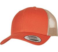 Flexfit Trucker retrò a 2 Toni Cappellino da Baseball, Arancione Rustico/Kaki, Taglia Unica Unisex-Adulto