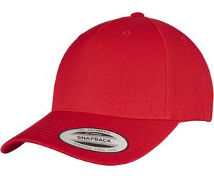 Flexfit YP CLASSICS 5-PANEL PREMIUM CURVED VISOR SNAPBACK CAP Rosso Einheitsgröße Rosso