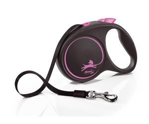 FLEXI Guinzaglio FLEX Black Design L Fettuccia 5 m rosa