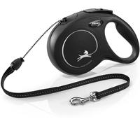 Guinzaglio FLEXI New Classic M corda 8 m. Nero. Fino a 20 kg.