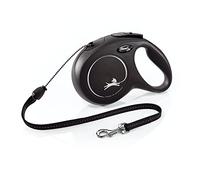 flexi New Classic Cord Retractable Dog Leash NewClassicMCord8mblack, Nylon, Nero, M, 26 Ft
