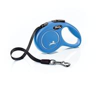 Flexi Guinzaglio Retrattile Classico per Cani (Tape), ergonomico, Resistente e Anti-groviglio, guinzaglio da Passeggio per Cani, 3 m, Extra Piccolo, Blu