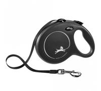 FLEXI Guinzaglio Retrattile Nuovo CLASSIC Cintura - 8M, Fino A 50Kg - Nero