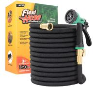 Flexi Hose Lightweight Expandable Garden Hose NoKink Flexibility 34 Inch Solid Brass Fittings and Double Latex Core 25ft B