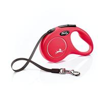 flexi New Classic Guinzaglio Retrattile per Cani (Tape), 4,6 m, Piccolo, Rosso, Nylon, Small-16 ft