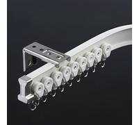 Flexible Bendable Aluminum Curtain Track (1-6M / 3.2ft-20ft) - Adjustable Room Divider Curtain Rods for L-Shaped U-Shaped bay Windows & Shower Curtains DIY Solutions (White B 2.8M/9.2ft 2 * 14
